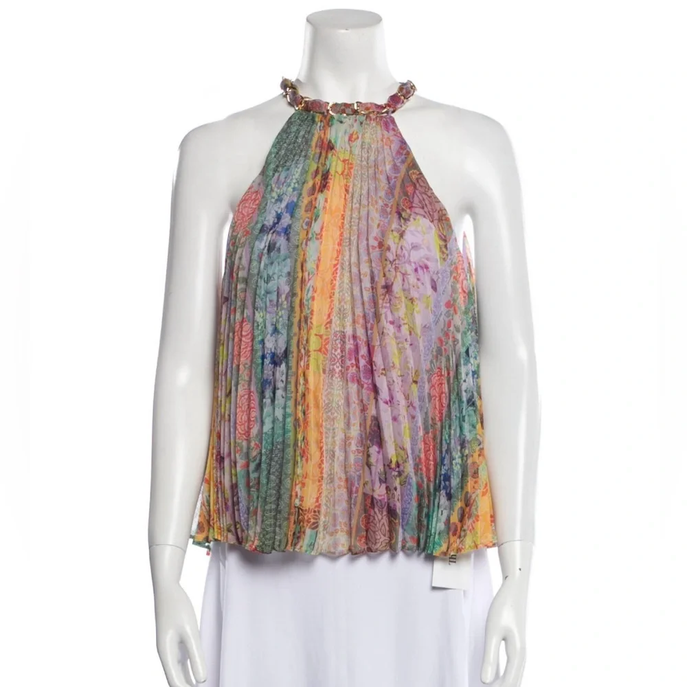 Alice + Olivia Printed Halter-neck Blouse - Picture 1 of 3